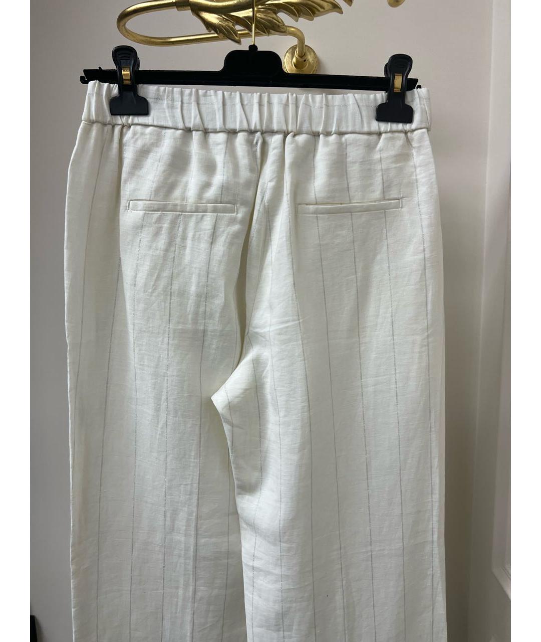 PESERICO Белые льняные брюки широкие, фото 7