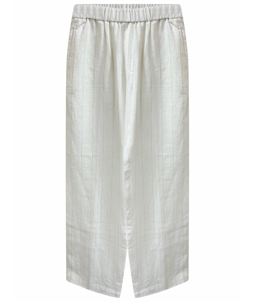 PESERICO Белые льняные брюки широкие, фото 1