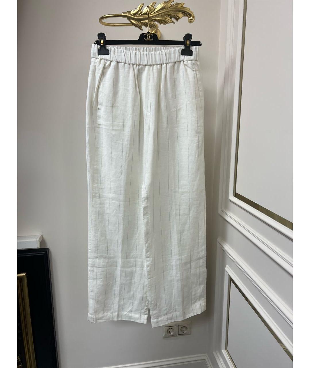 PESERICO Белые льняные брюки широкие, фото 2