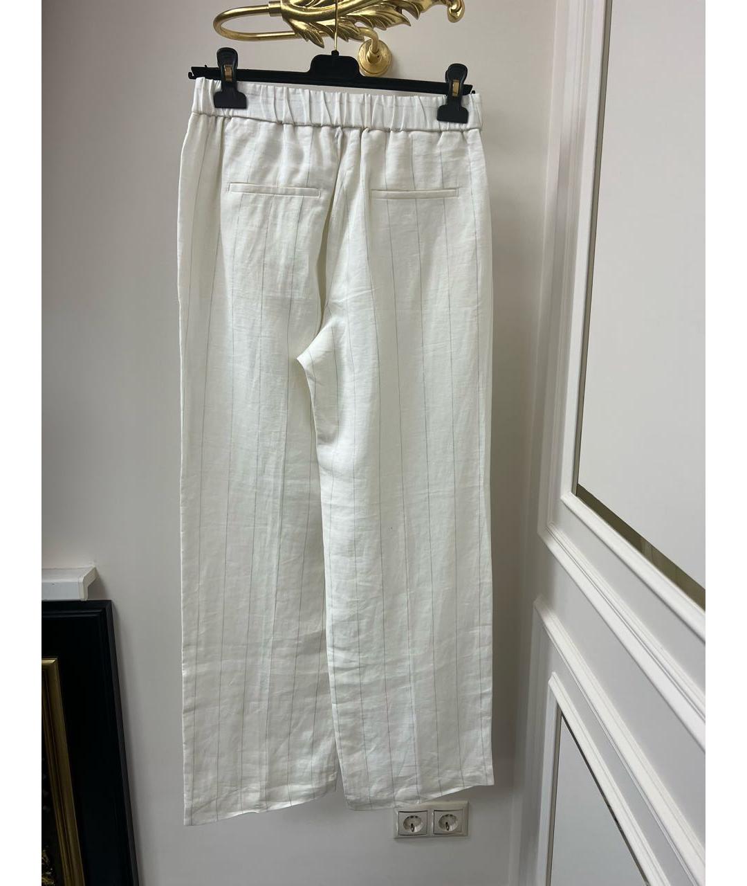 PESERICO Белые льняные брюки широкие, фото 6