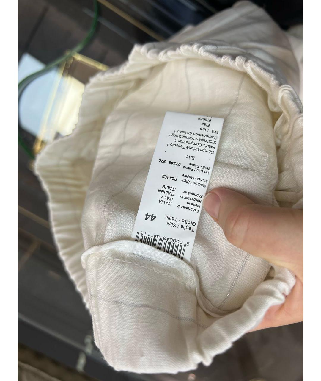 PESERICO Белые льняные брюки широкие, фото 5