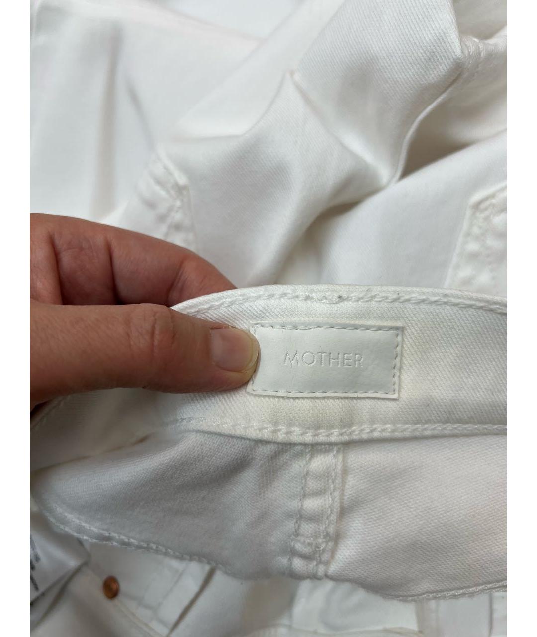 MOTHER Белые хлопковые прямые джинсы, фото 8