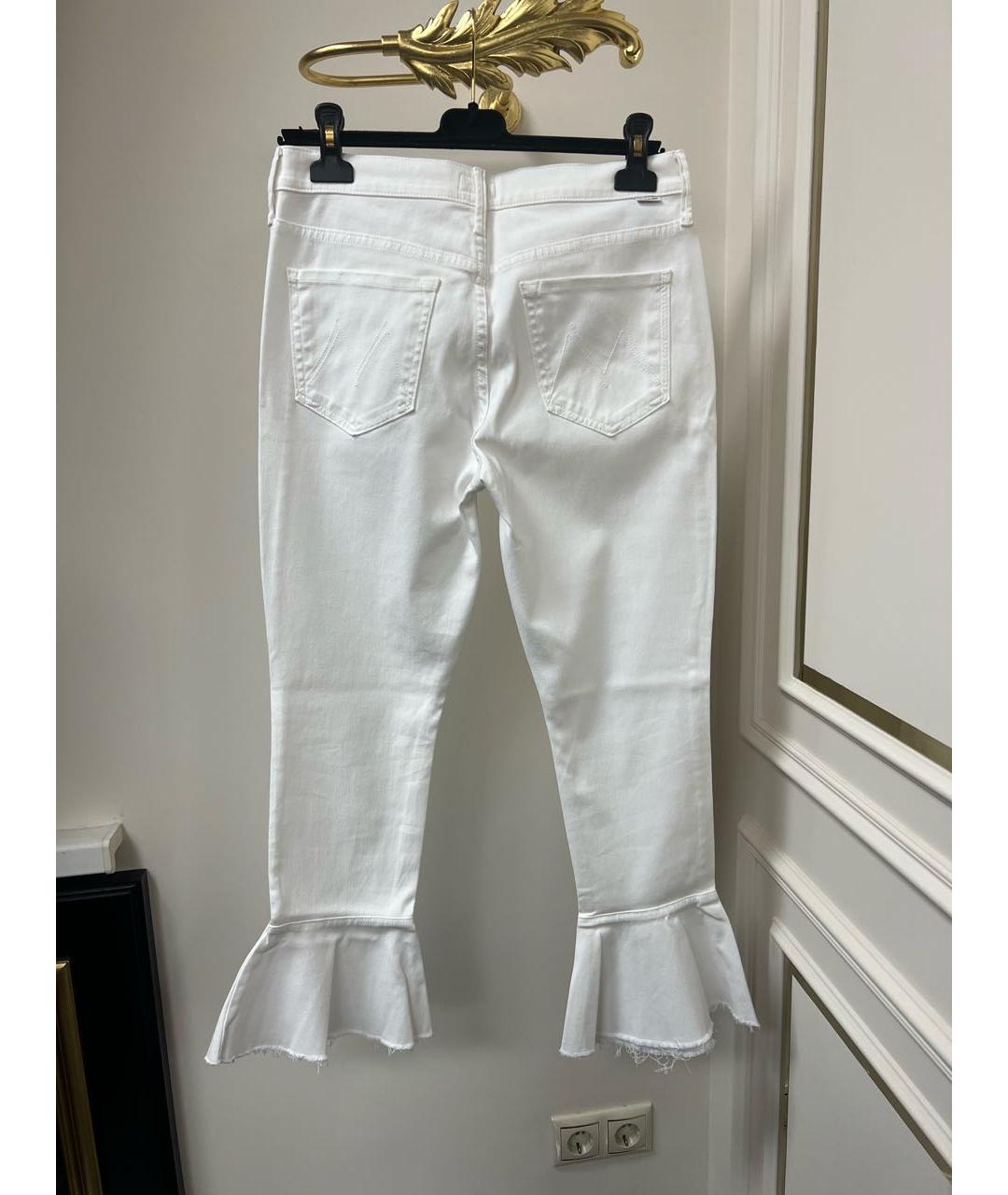MOTHER Белые хлопковые прямые джинсы, фото 4