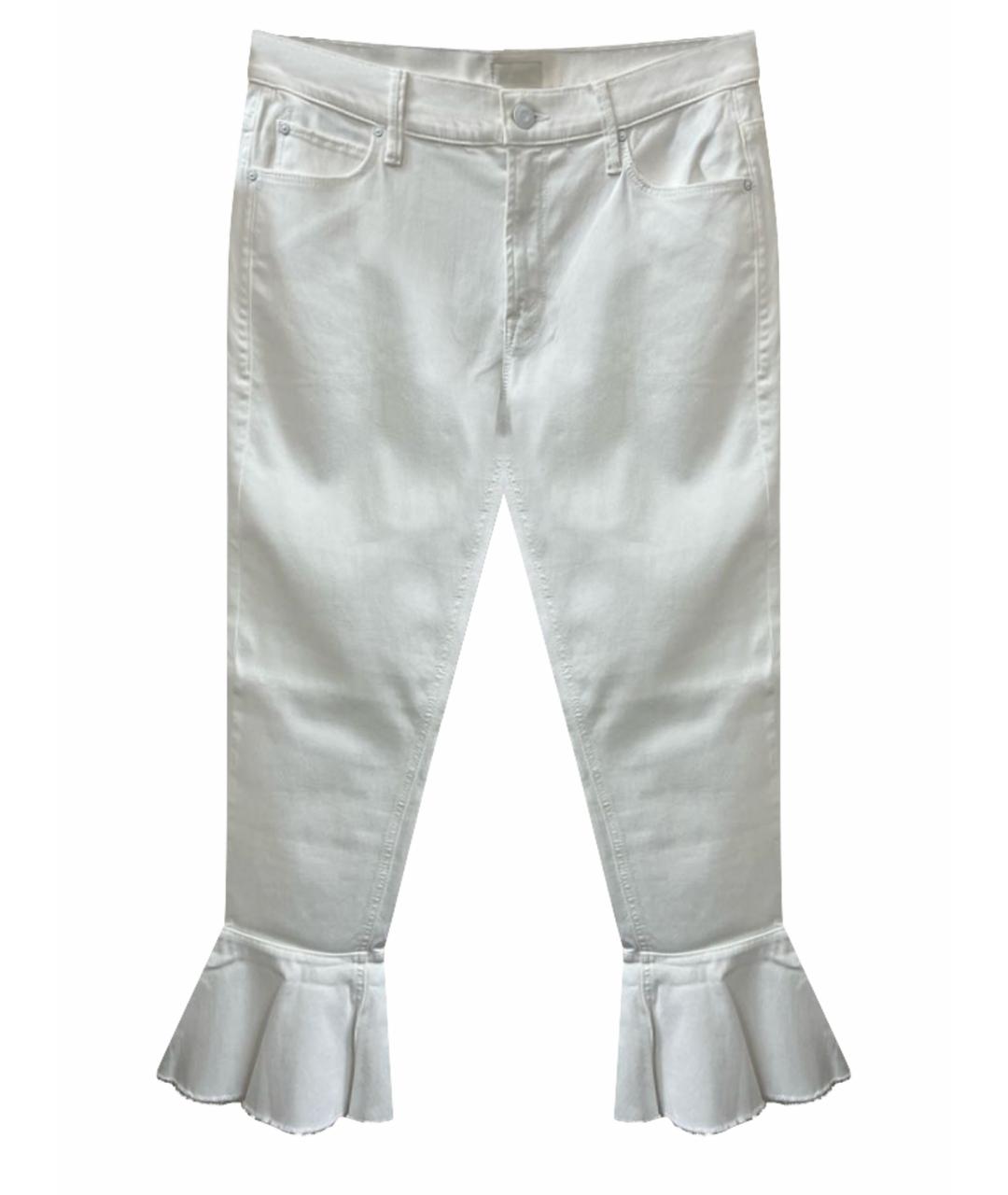 MOTHER Белые хлопковые прямые джинсы, фото 1