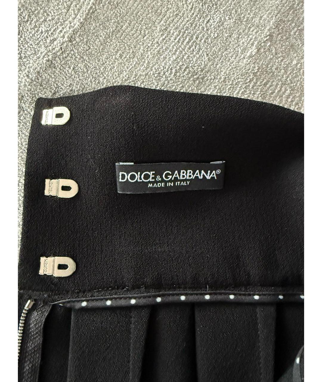 DOLCE&GABBANA Черная вискозная юбка миди, фото 3