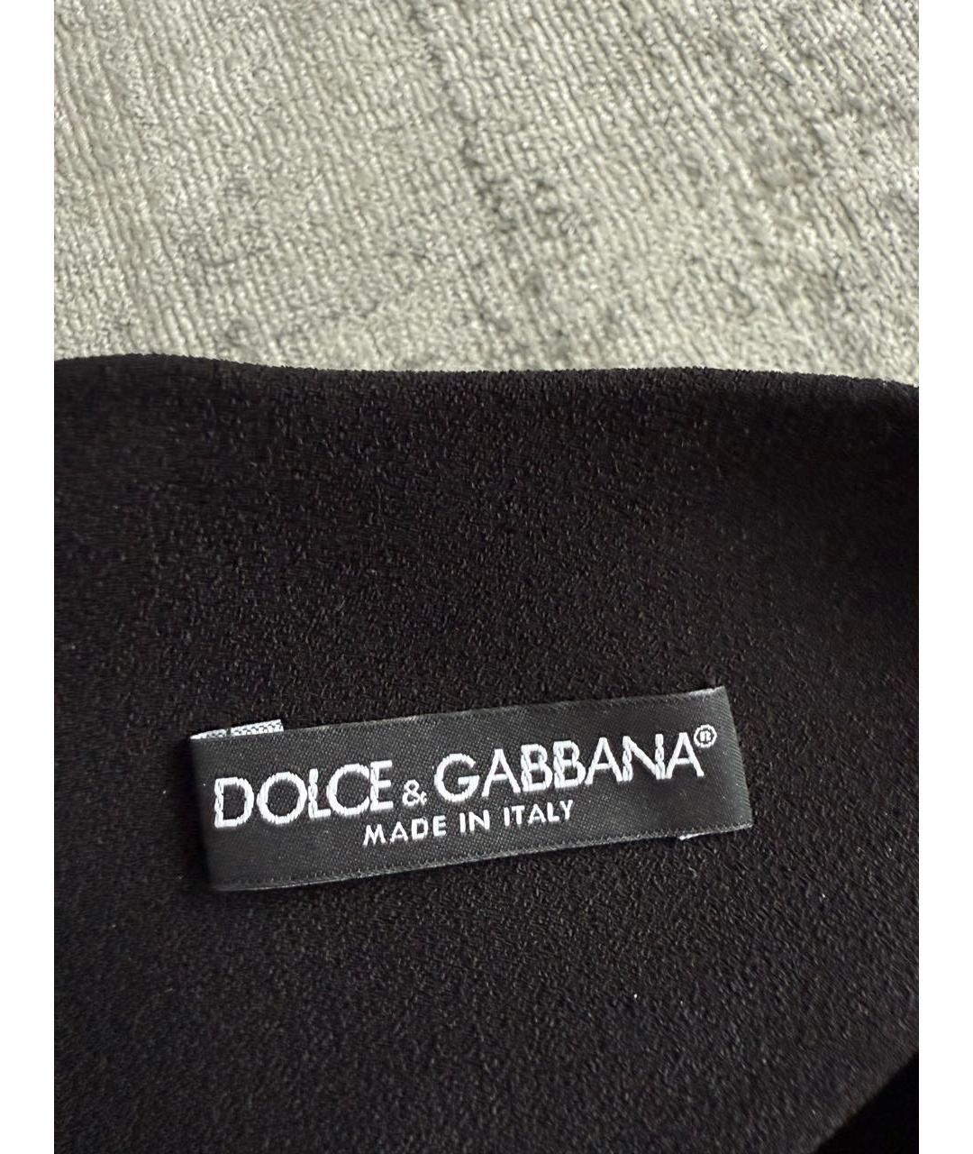 DOLCE&GABBANA Черная вискозная юбка миди, фото 4