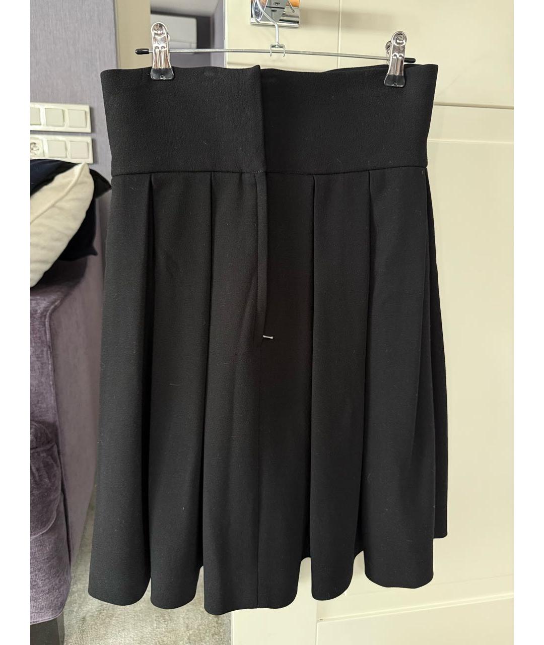 DOLCE&GABBANA Черная вискозная юбка миди, фото 6