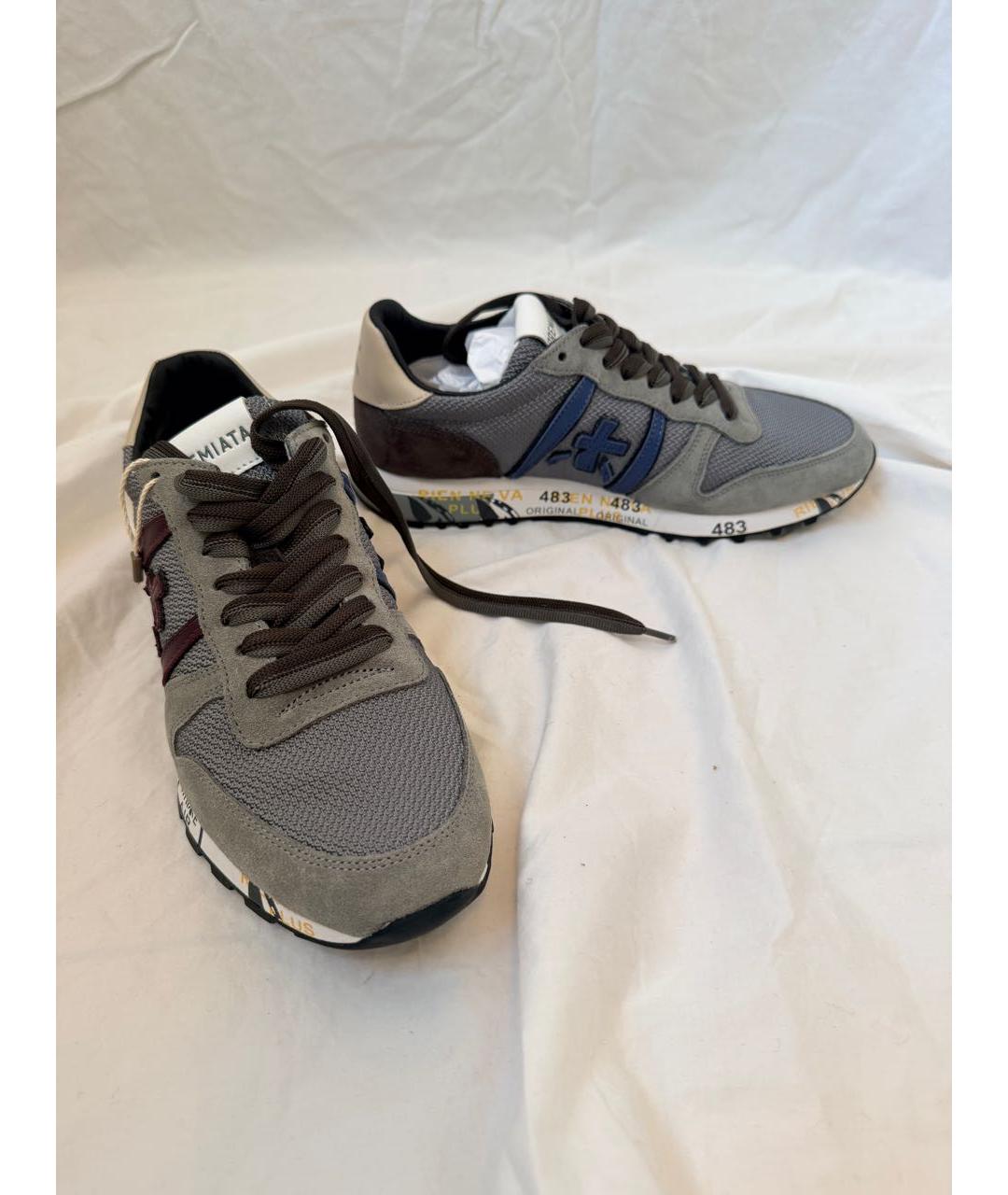 PREMIATA Серые текстильные низкие кроссовки / кеды, фото 6