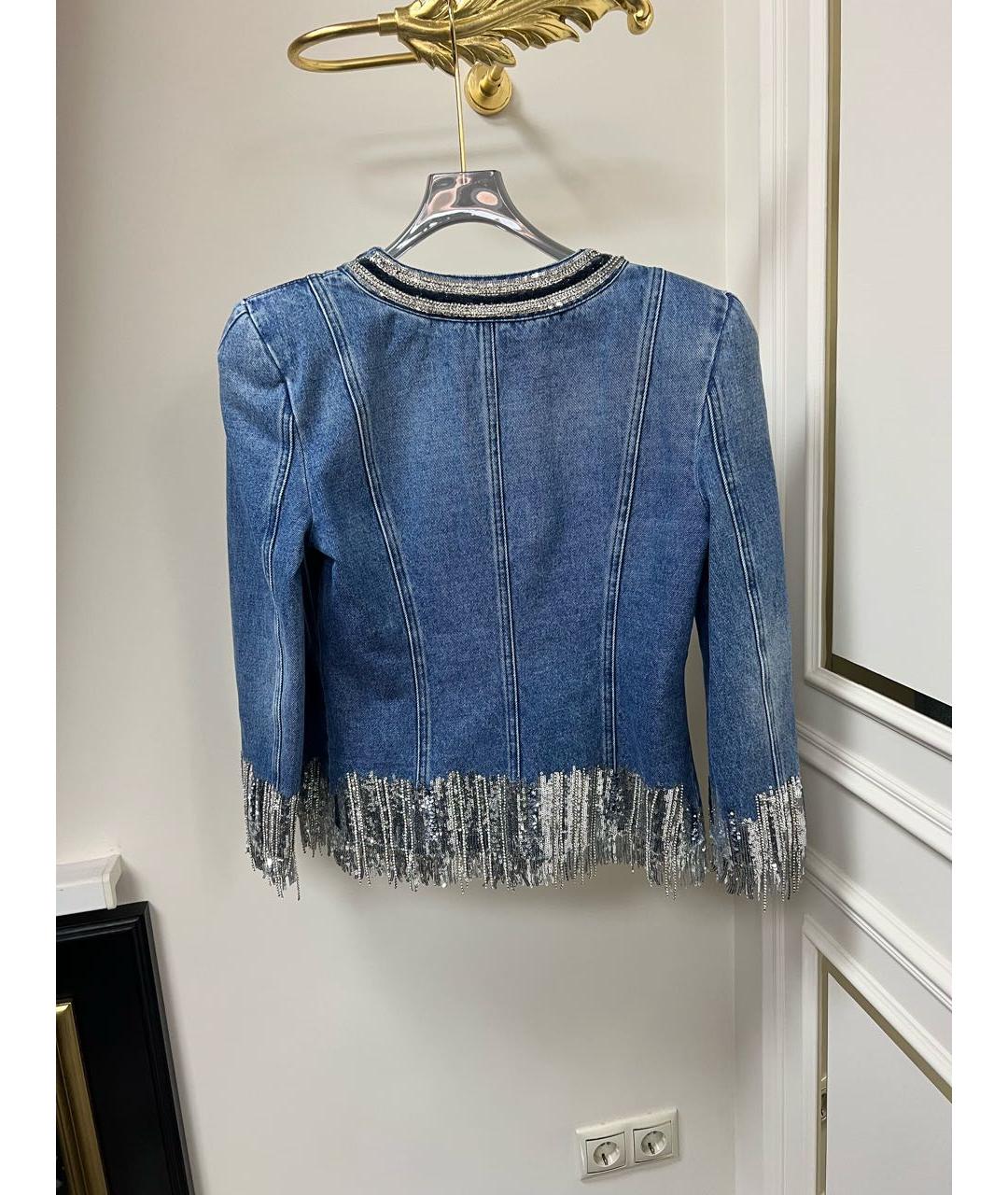 BALMAIN Синий деним костюм с брюками, фото 4