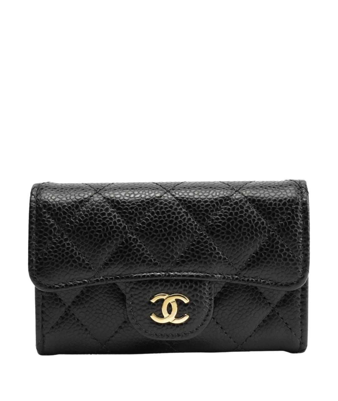 CHANEL Черный кожаный кошелек, фото 1