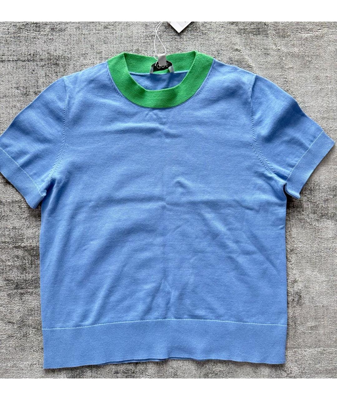 COS Голубая хлопковая футболка, фото 5