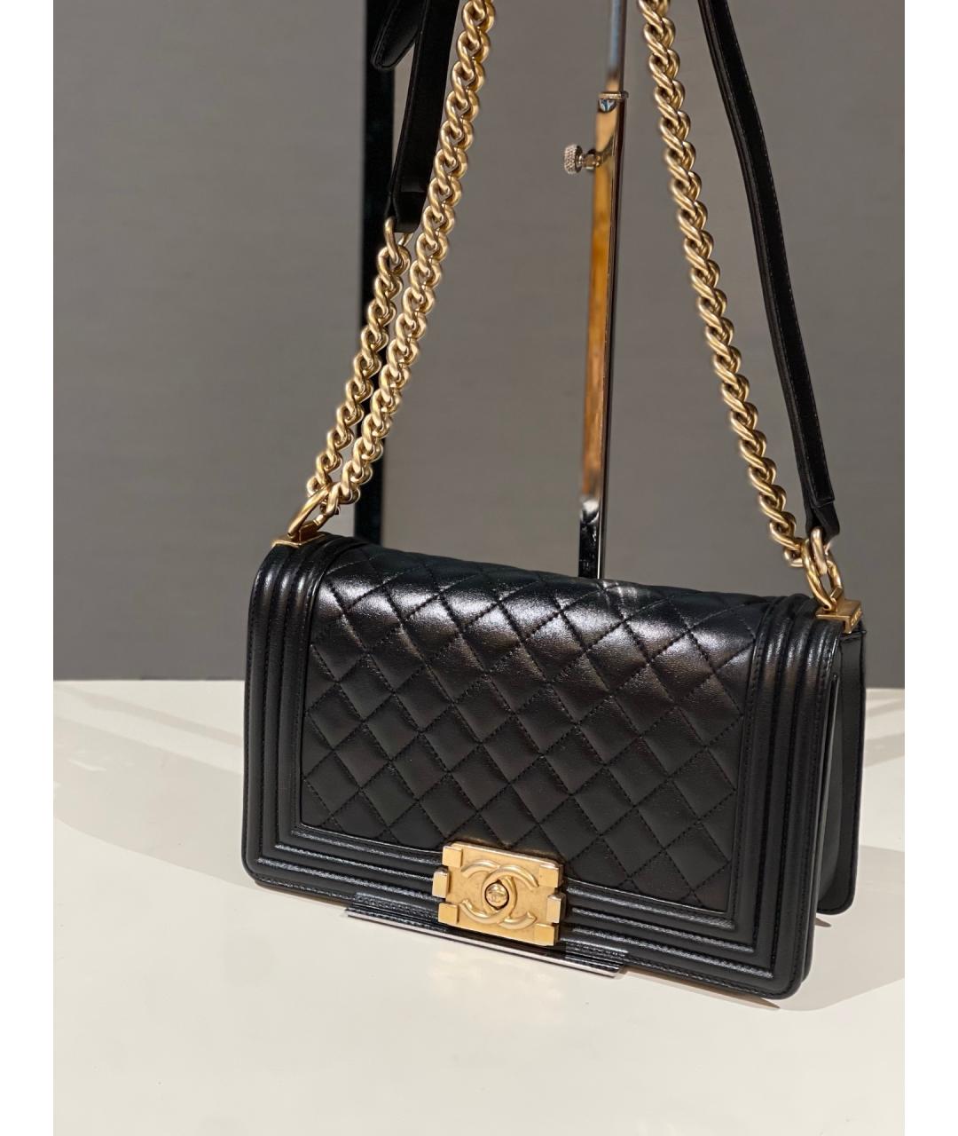 CHANEL Черная кожаная сумка через плечо, фото 7