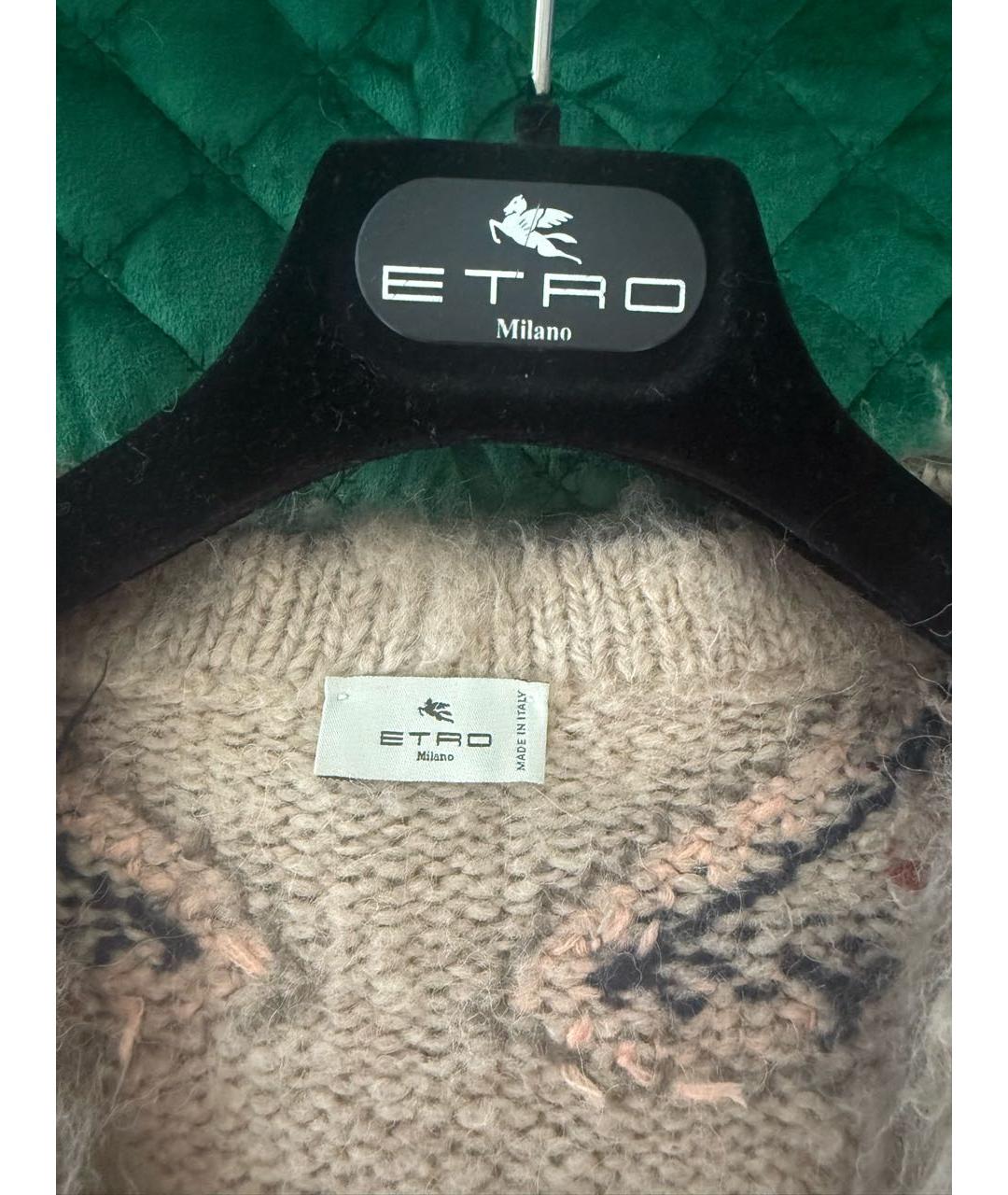 ETRO Бежевый шерстяной кардиган, фото 4