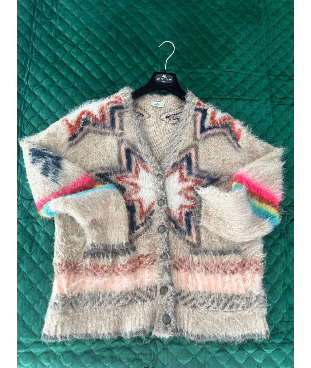 ETRO Бежевый шерстяной кардиган, фото 5