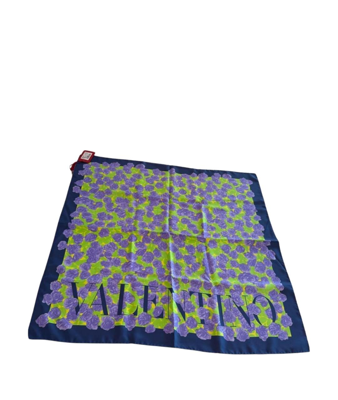 VALENTINO Фиолетовый шелковый платок, фото 1