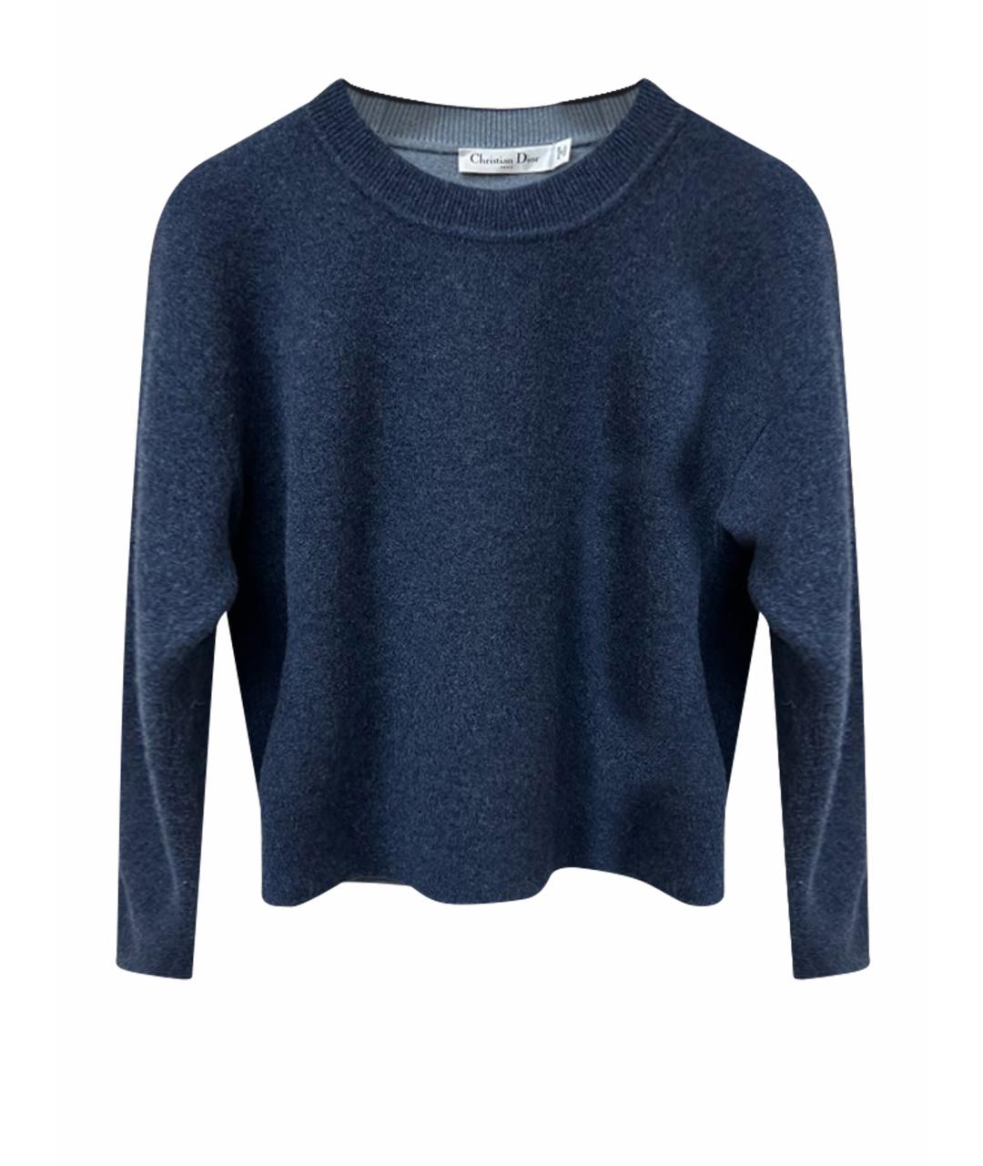 CHRISTIAN DIOR Темно-синий кашемировый джемпер / свитер, фото 1