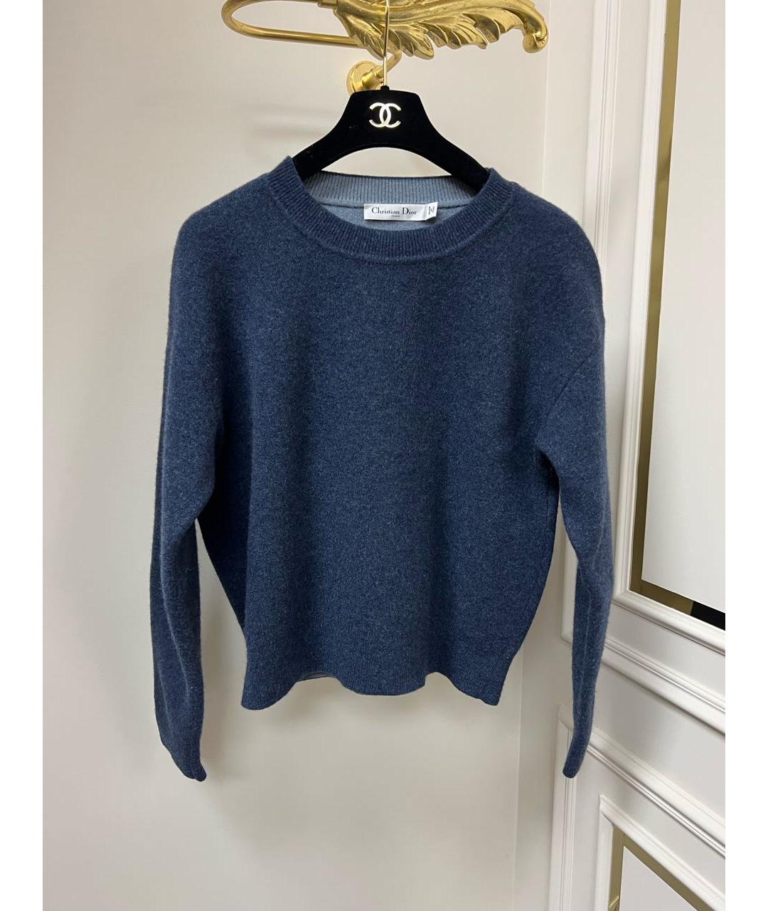 CHRISTIAN DIOR Темно-синий кашемировый джемпер / свитер, фото 2