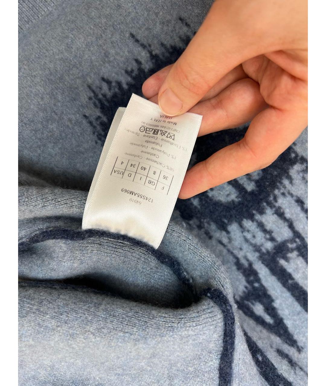 CHRISTIAN DIOR Темно-синий кашемировый джемпер / свитер, фото 6
