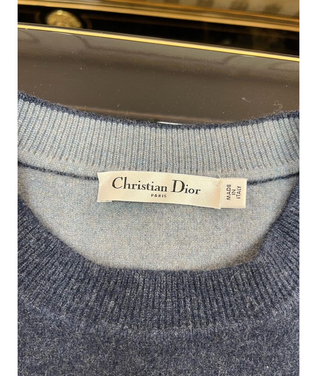 CHRISTIAN DIOR Темно-синий кашемировый джемпер / свитер, фото 5