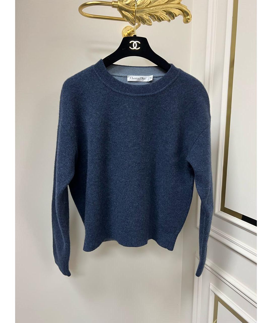 CHRISTIAN DIOR Темно-синий кашемировый джемпер / свитер, фото 9