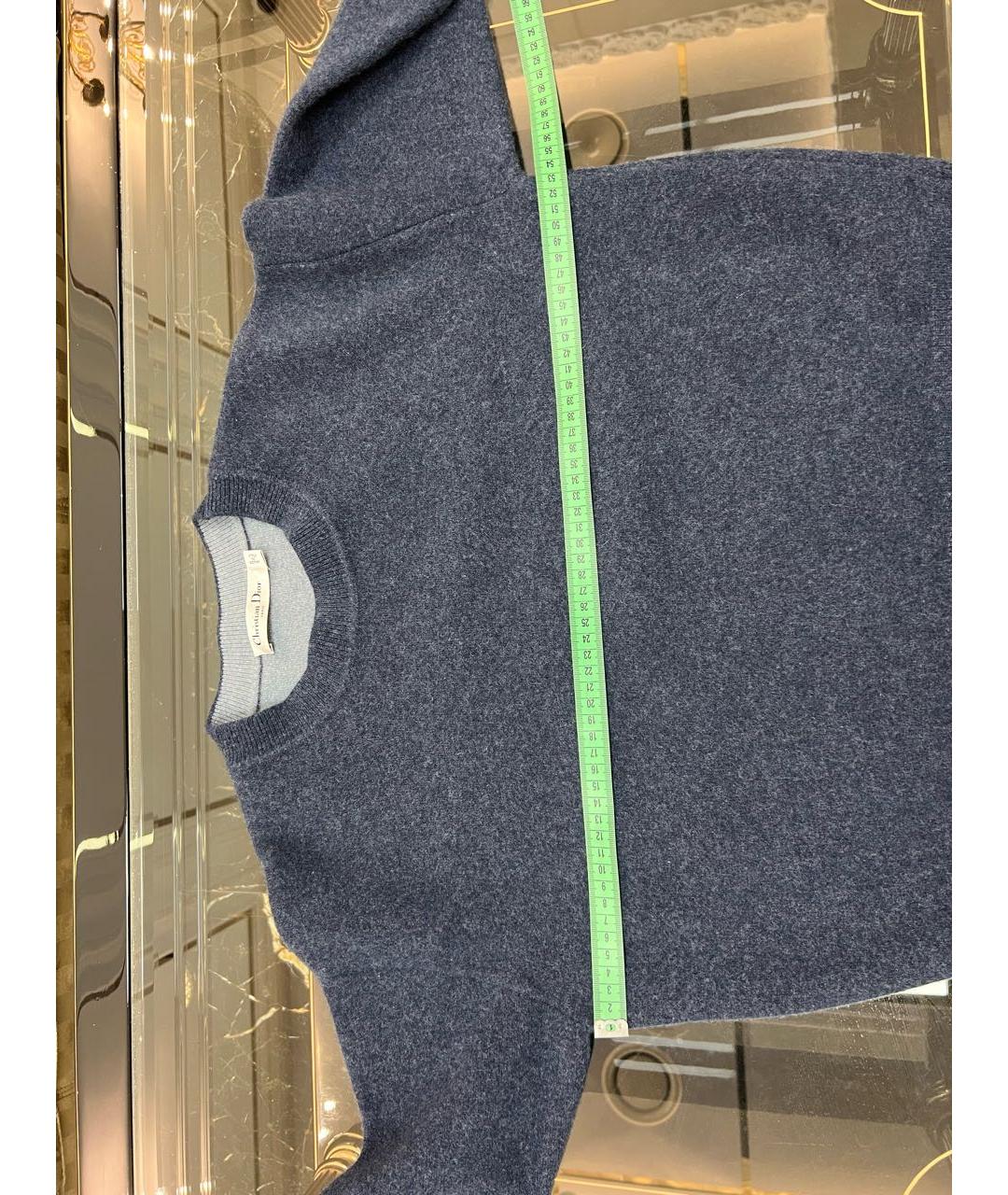 CHRISTIAN DIOR Темно-синий кашемировый джемпер / свитер, фото 8