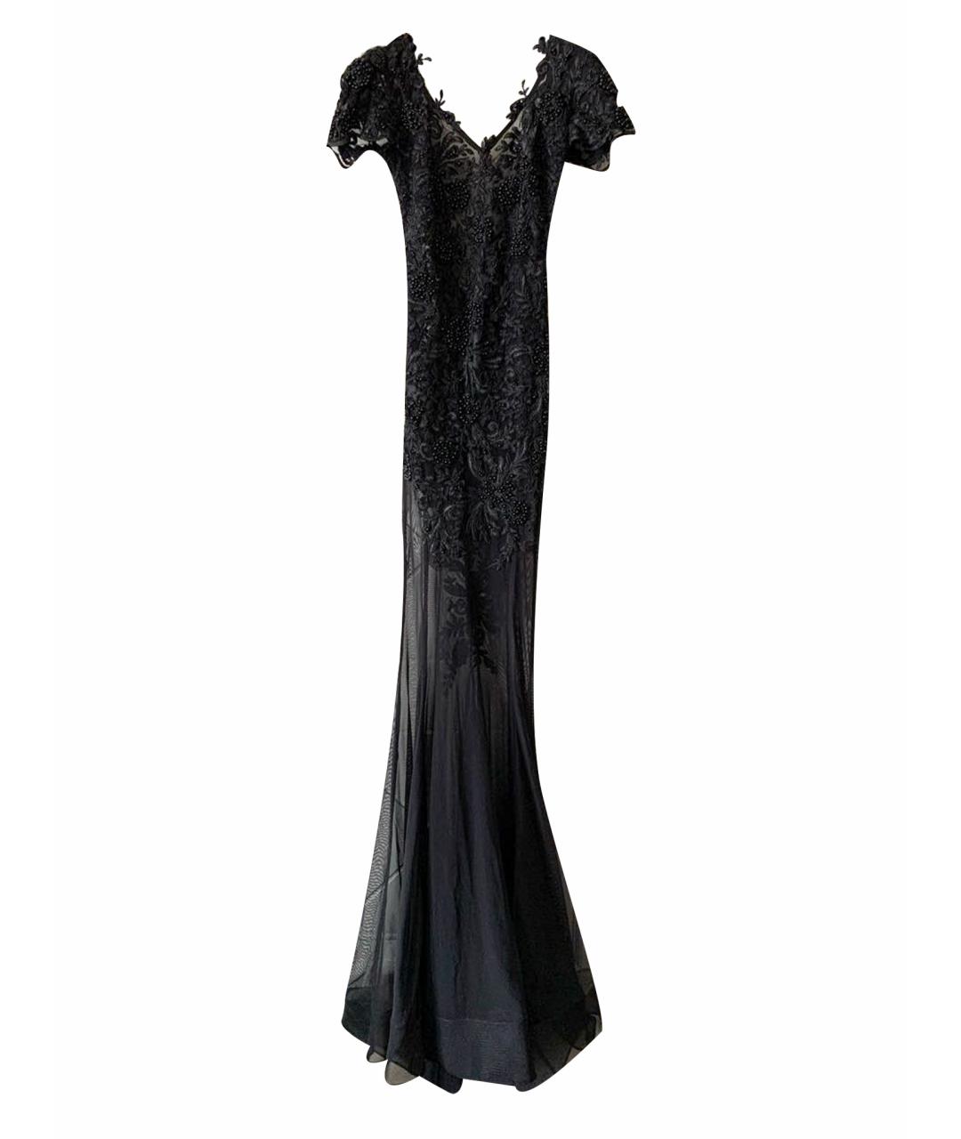 FARFETCH Черное кружевное вечернее платье, фото 1