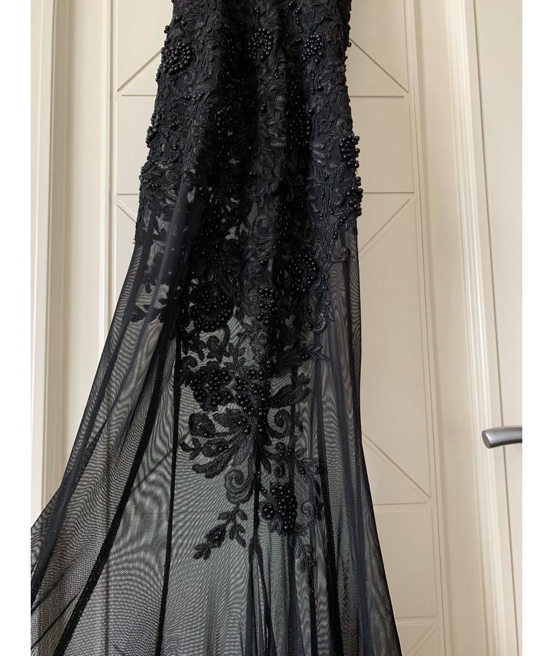 FARFETCH Черное кружевное вечернее платье, фото 4