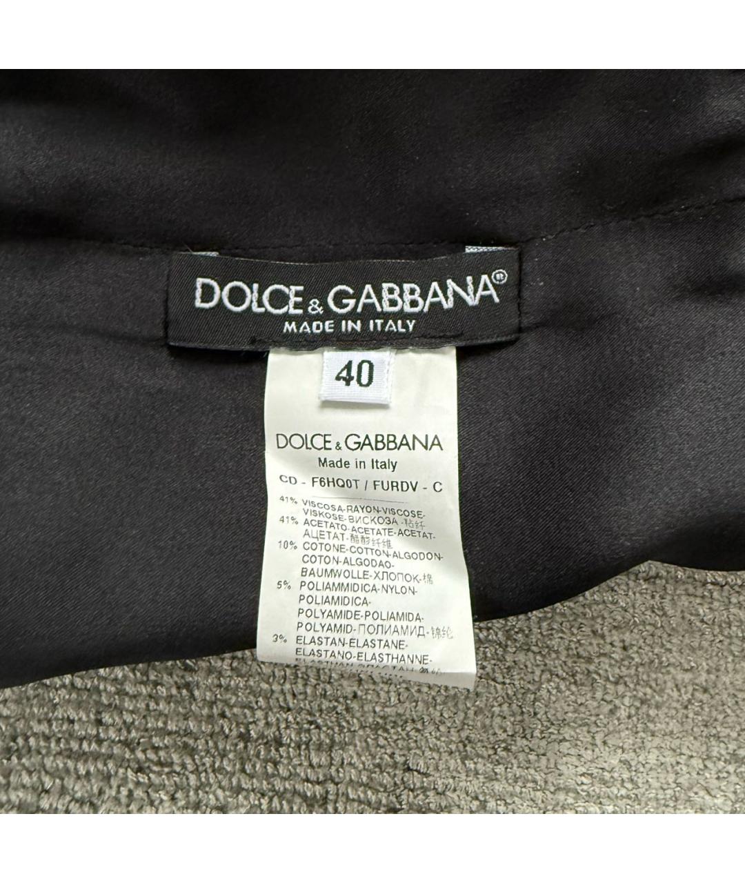 DOLCE&GABBANA Черное вискозное коктейльное платье, фото 5