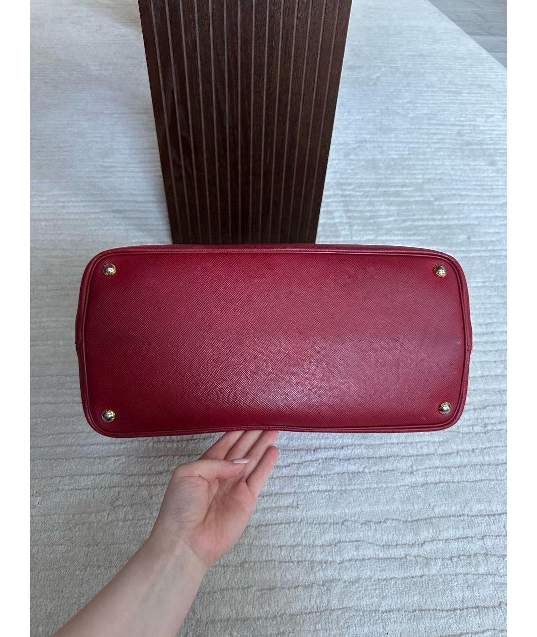 PRADA Красная кожаная сумка тоут, фото 4