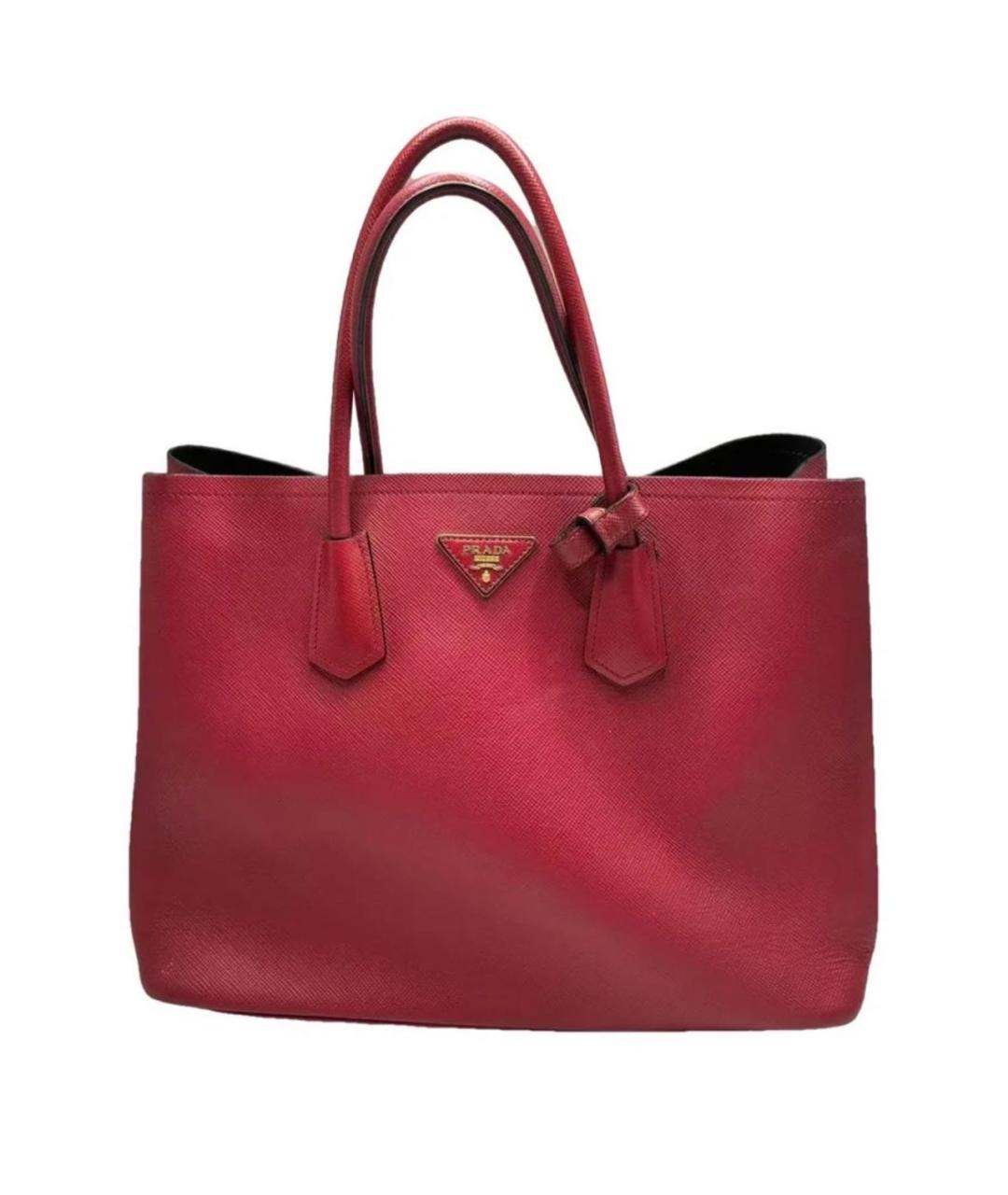 PRADA Красная кожаная сумка тоут, фото 9