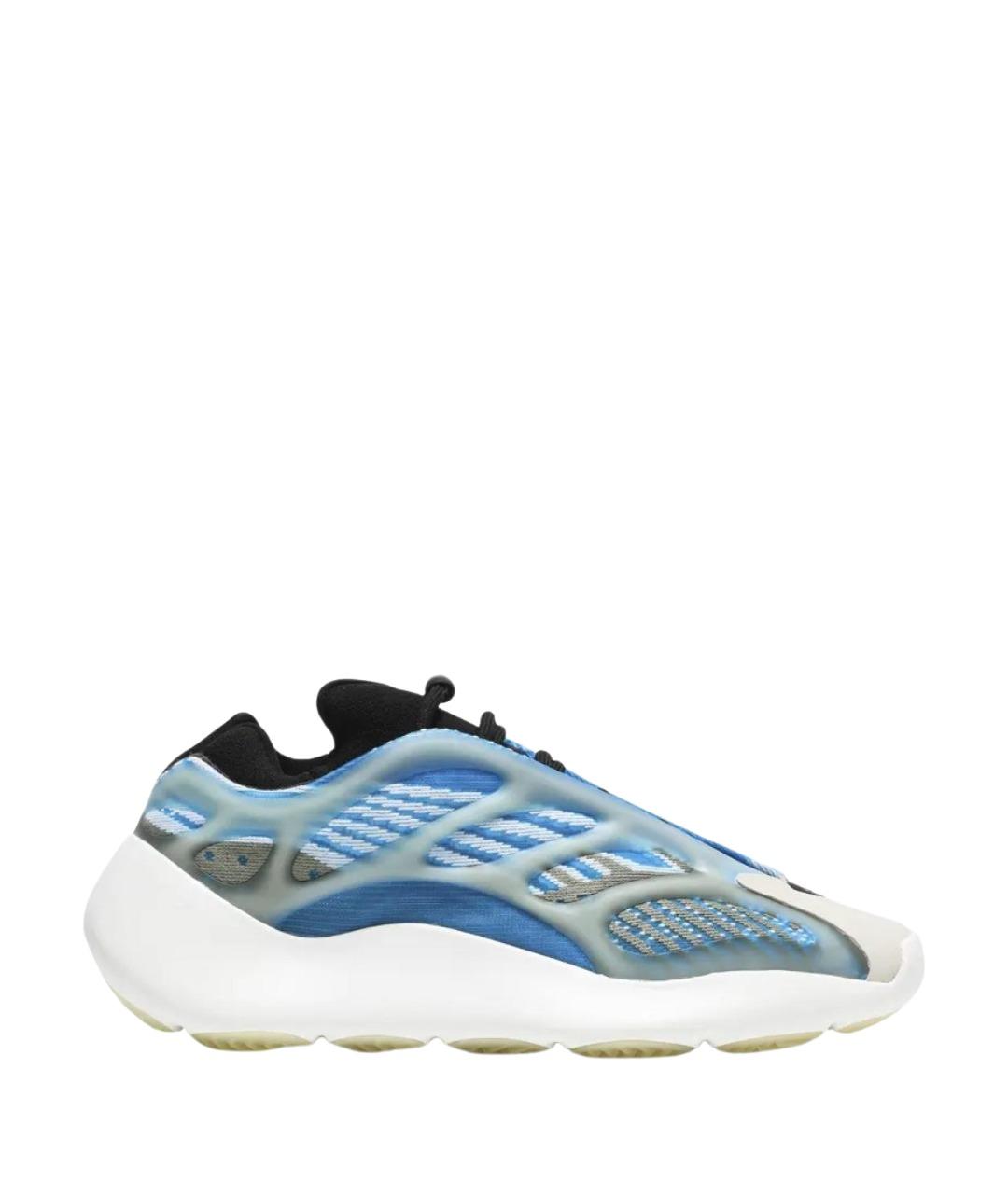 ADIDAS YEEZY Голубые текстильные низкие кроссовки / кеды, фото 1