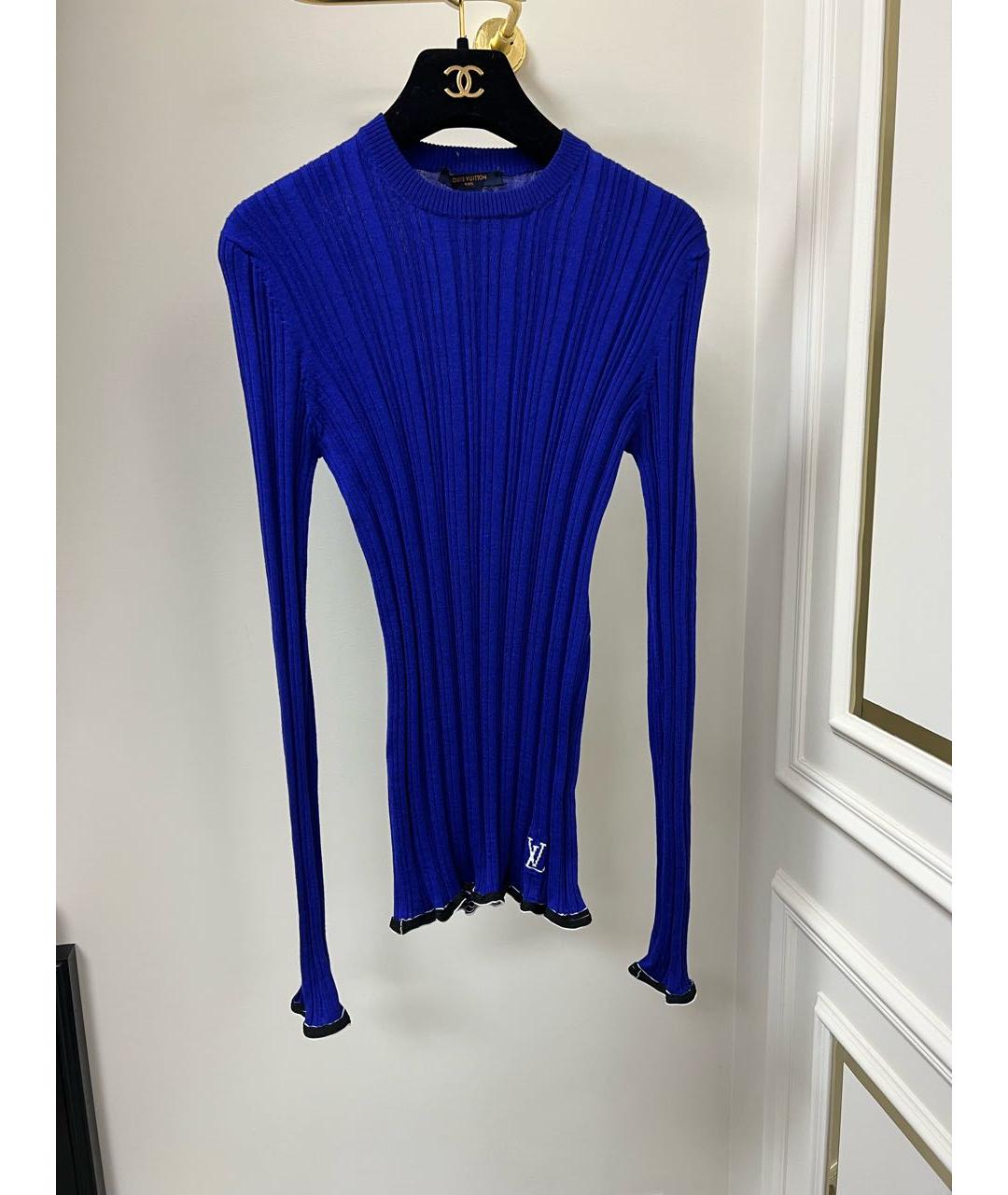 LOUIS VUITTON Синий шелковый джемпер / свитер, фото 8