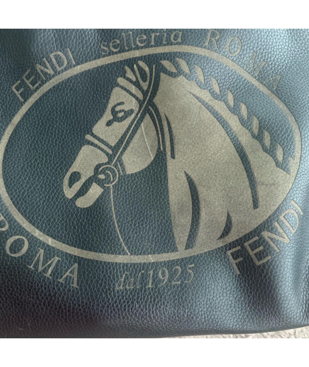 FENDI Черная кожаная сумка тоут, фото 3