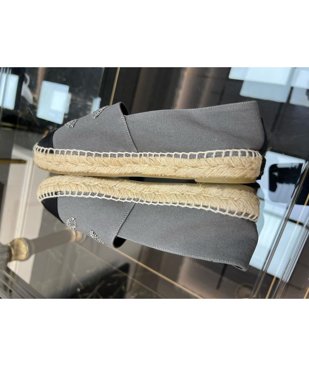 CHANEL Серые текстильные эспадрильи, фото 5