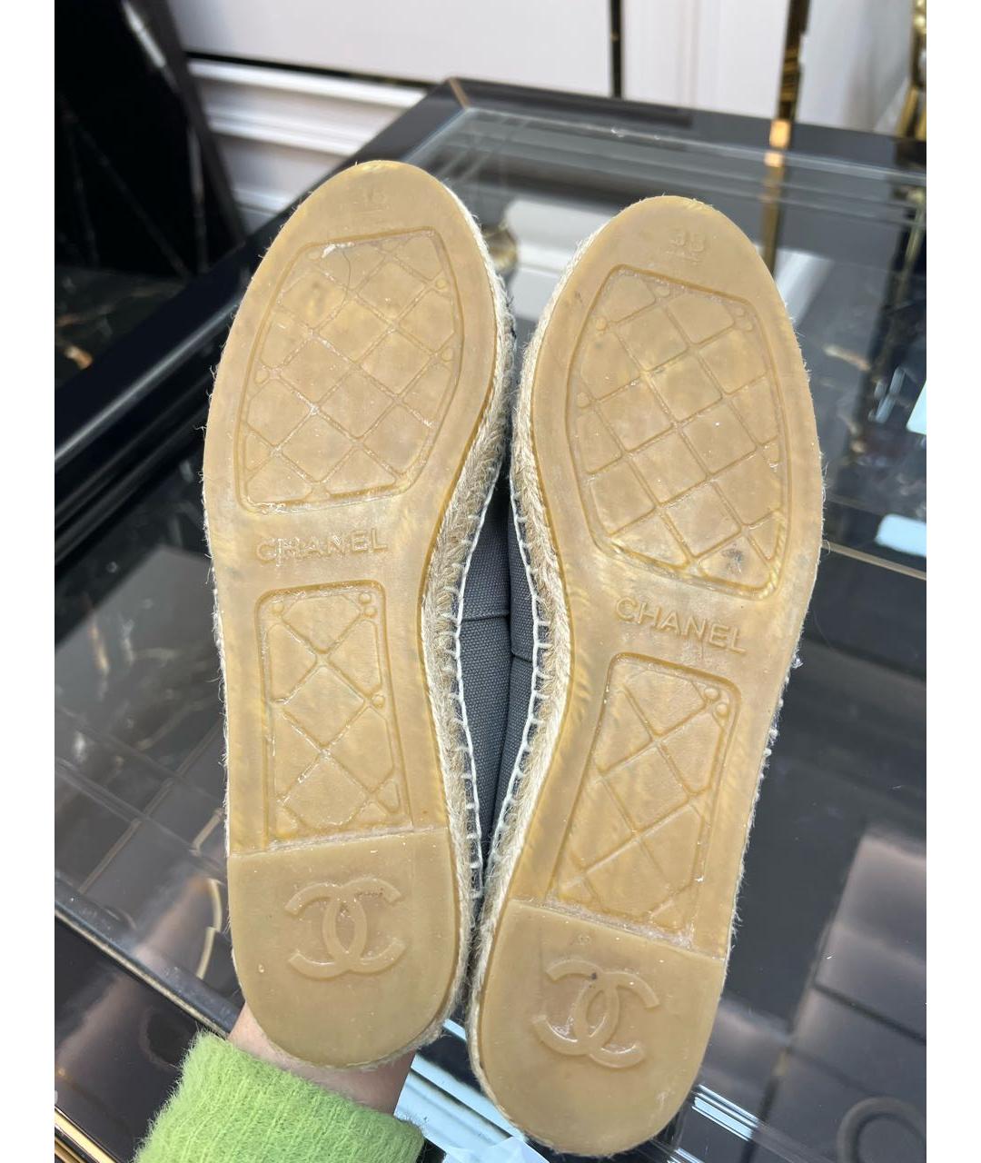 CHANEL Серые текстильные эспадрильи, фото 7