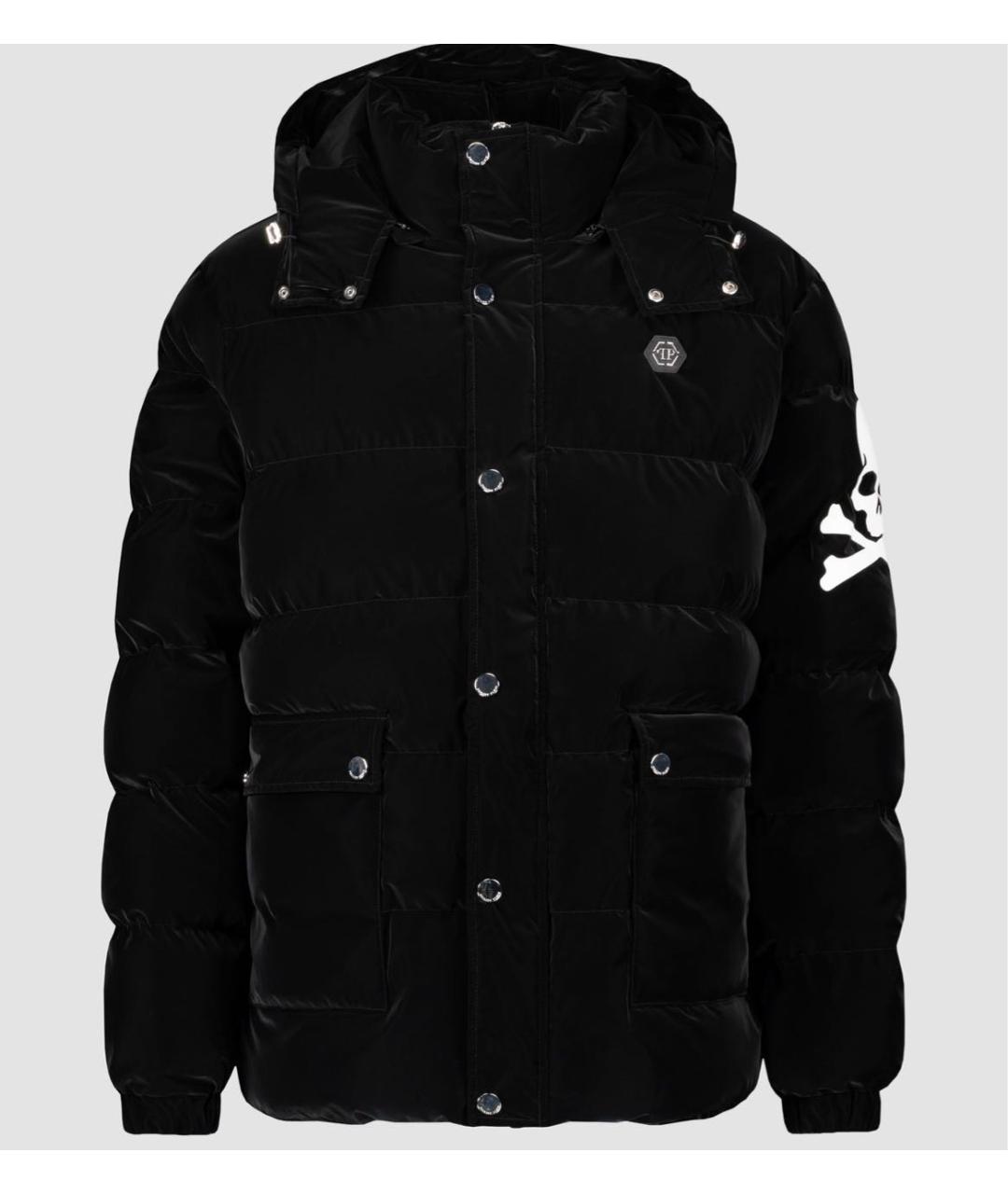 PHILIPP PLEIN Черный полиэстеровый пуховик, фото 6