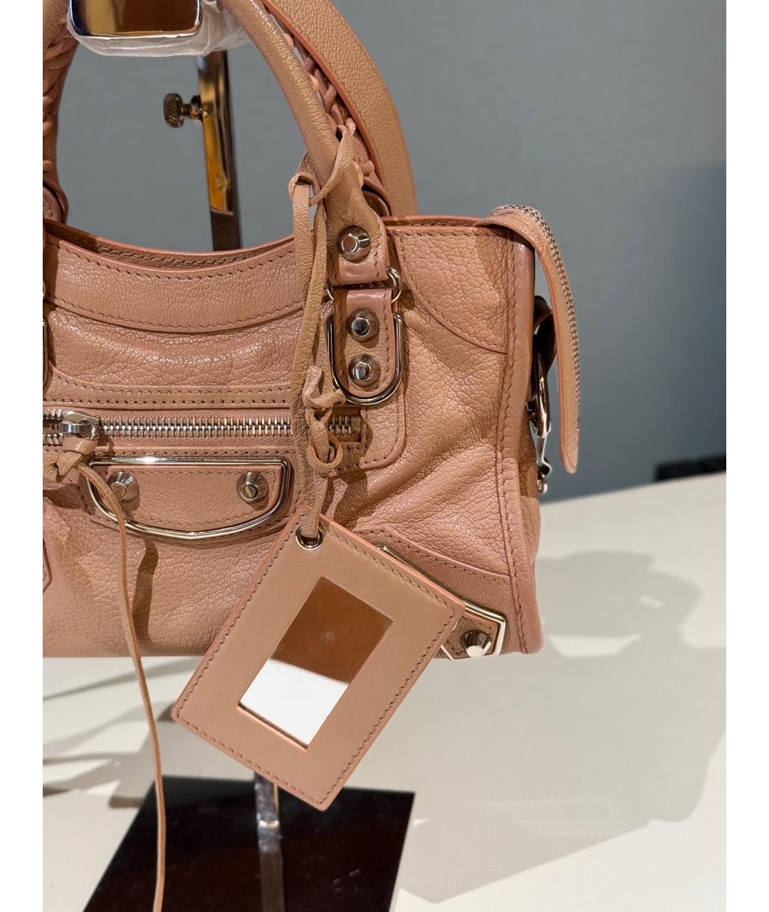 BALENCIAGA Розовая кожаная сумка тоут, фото 3