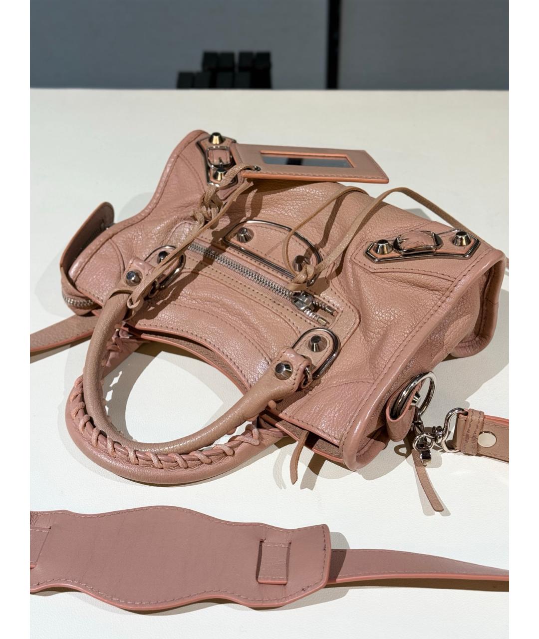 BALENCIAGA Розовая кожаная сумка тоут, фото 8