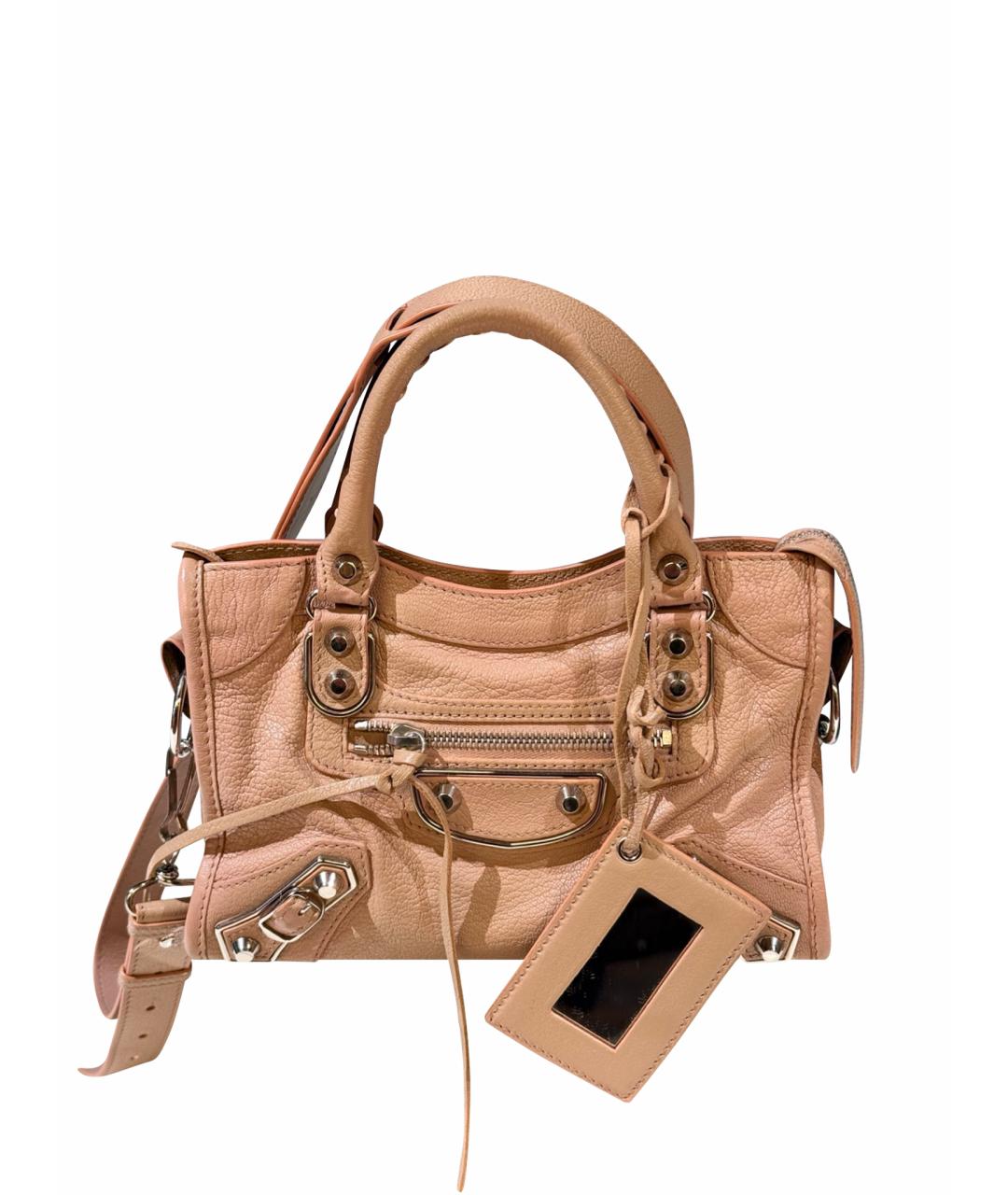 BALENCIAGA Розовая кожаная сумка тоут, фото 1