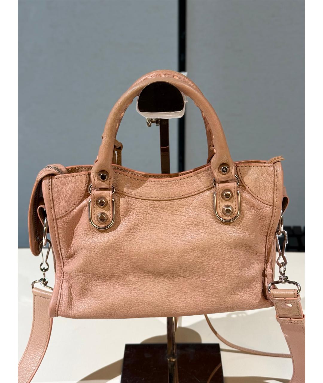 BALENCIAGA Розовая кожаная сумка тоут, фото 5