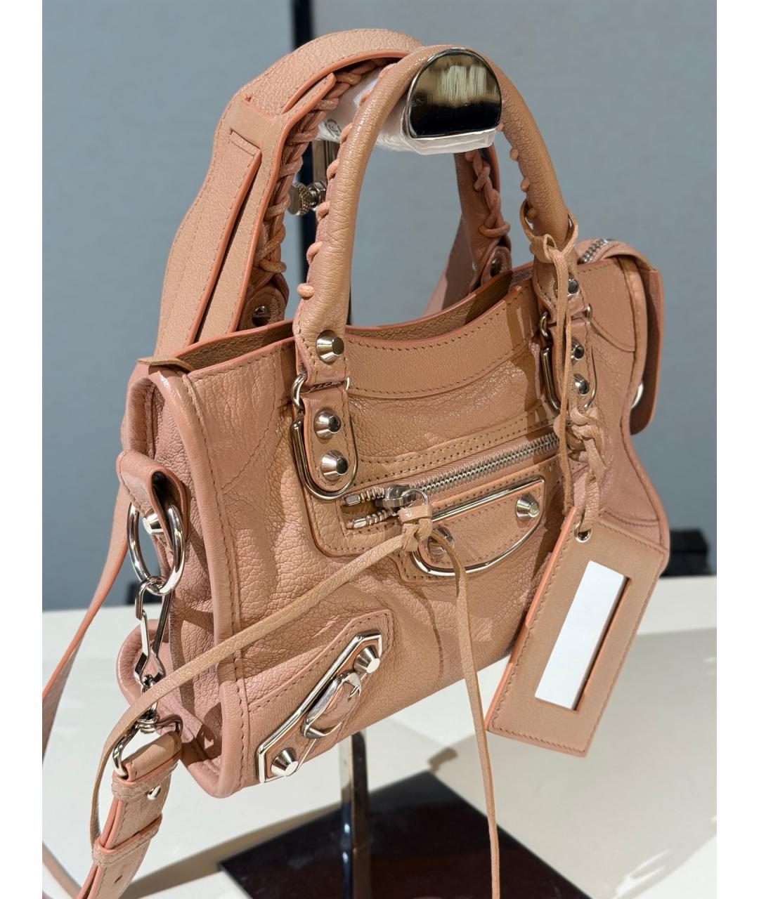 BALENCIAGA Розовая кожаная сумка тоут, фото 4