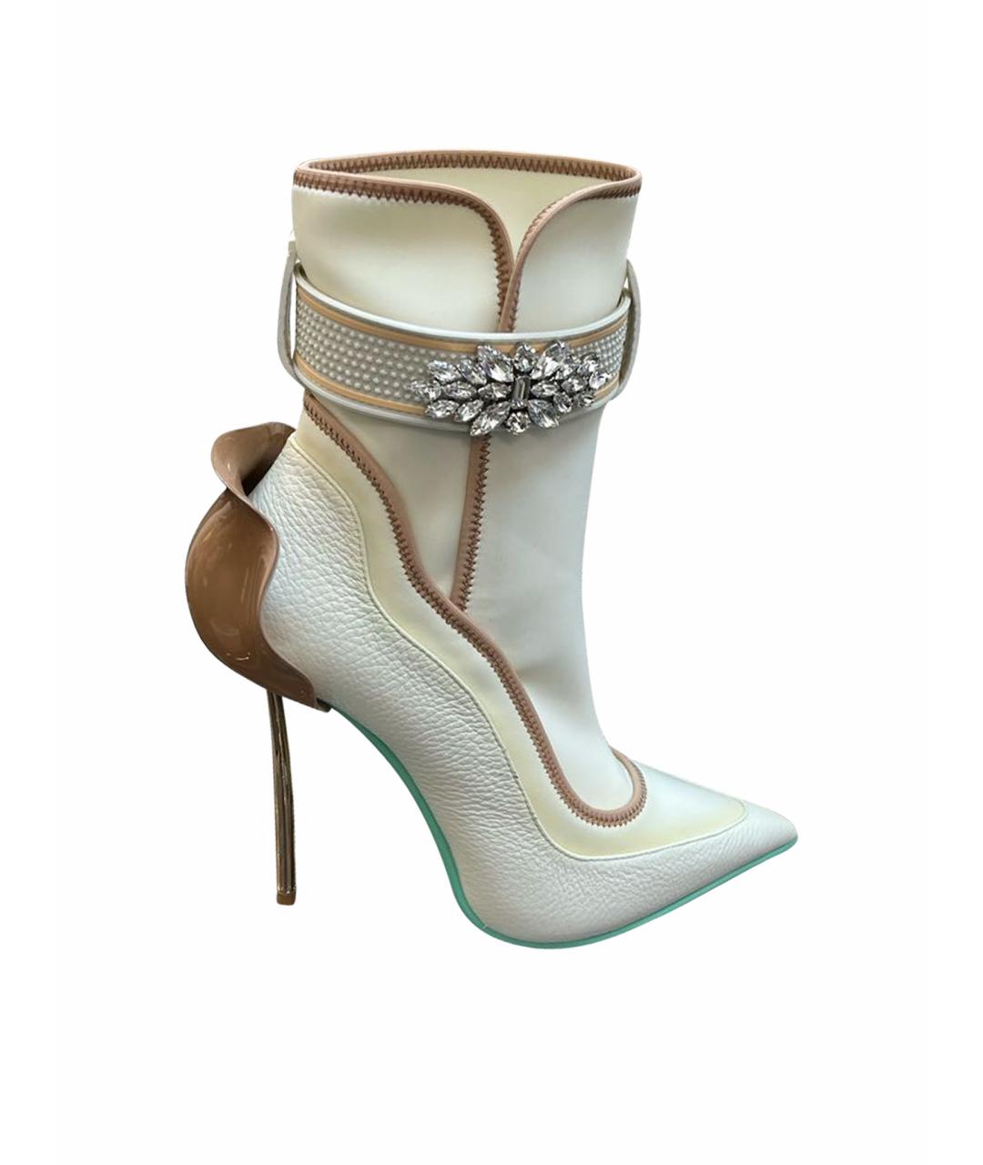 LE SILLA Белые кожаные ботильоны, фото 1