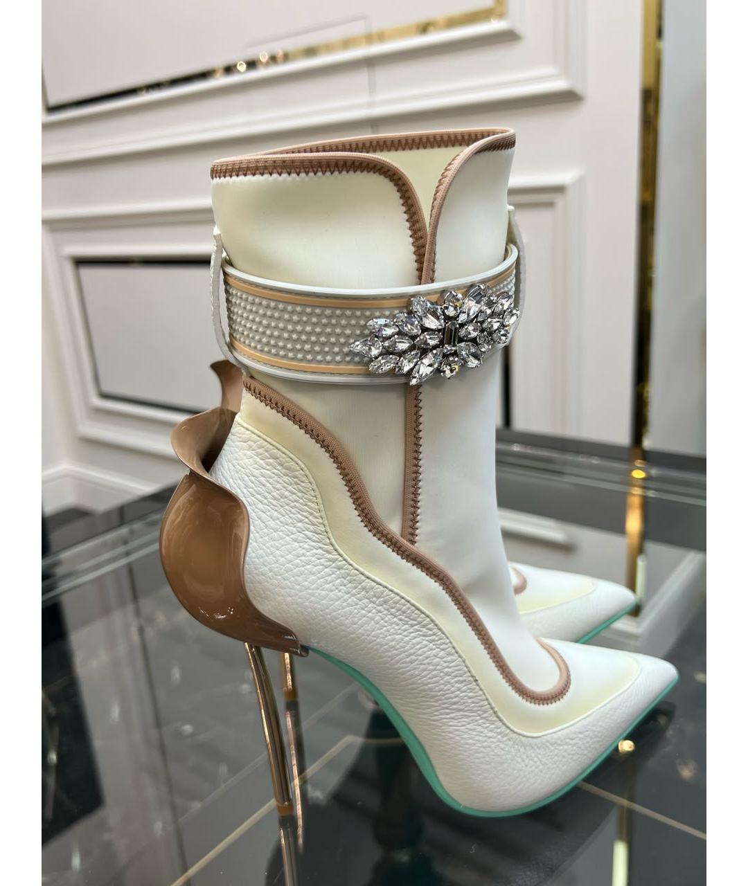 LE SILLA Белые кожаные ботильоны, фото 2