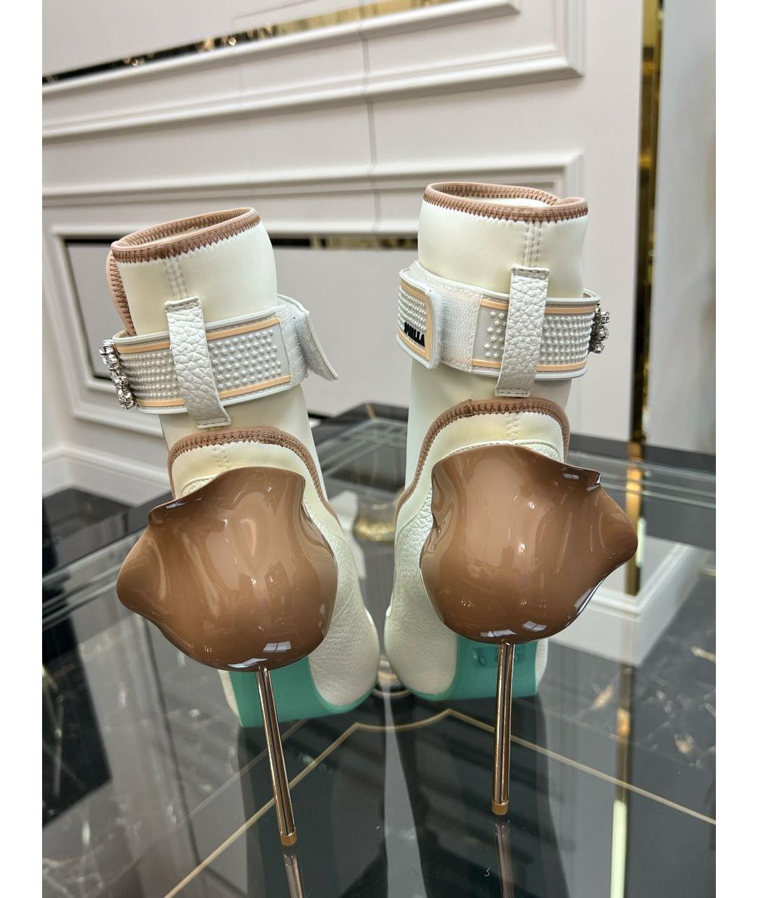 LE SILLA Белые кожаные ботильоны, фото 3