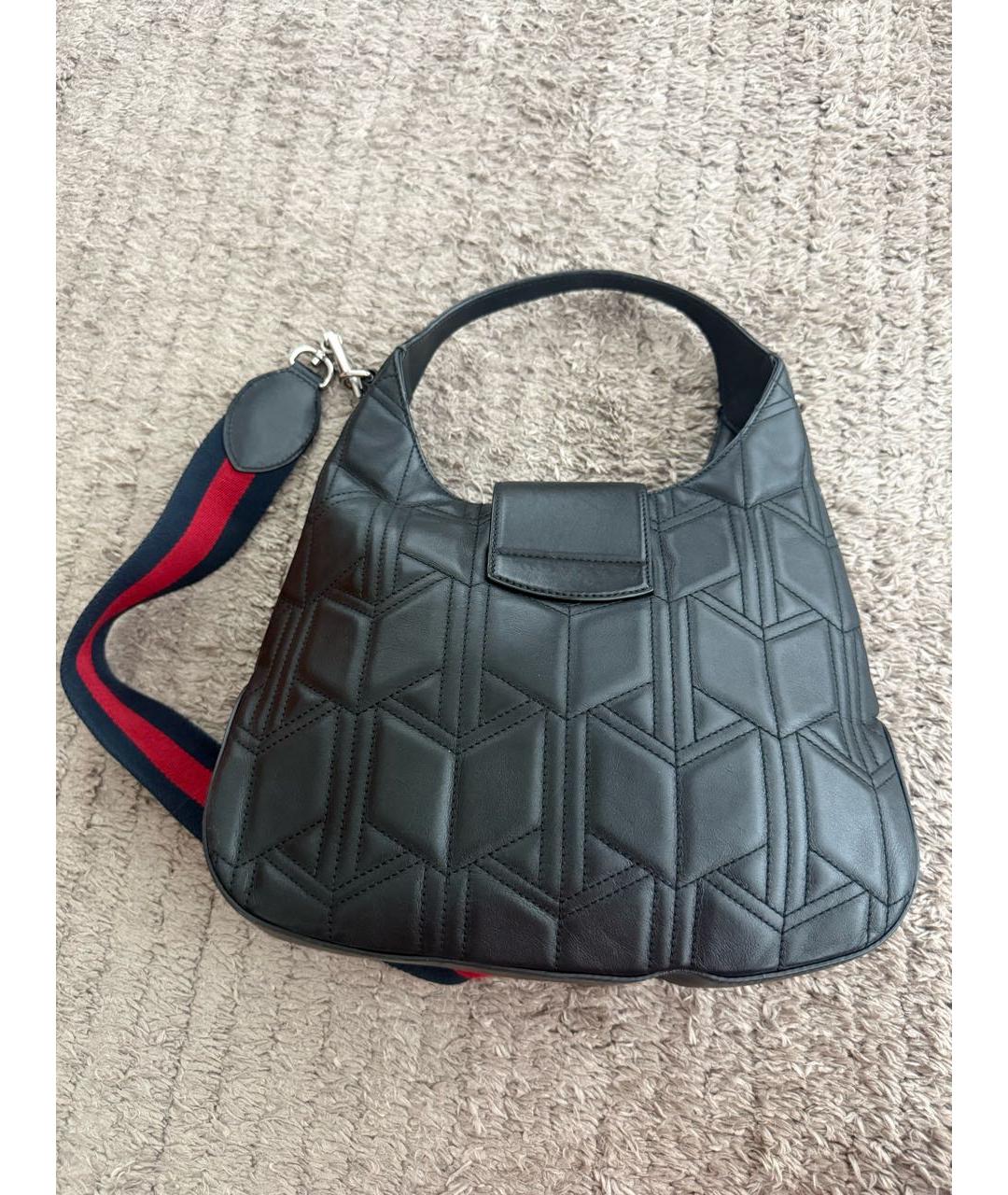 GUCCI Черная кожаная сумка через плечо, фото 2