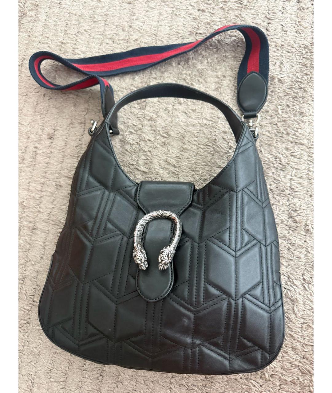GUCCI Черная кожаная сумка через плечо, фото 3