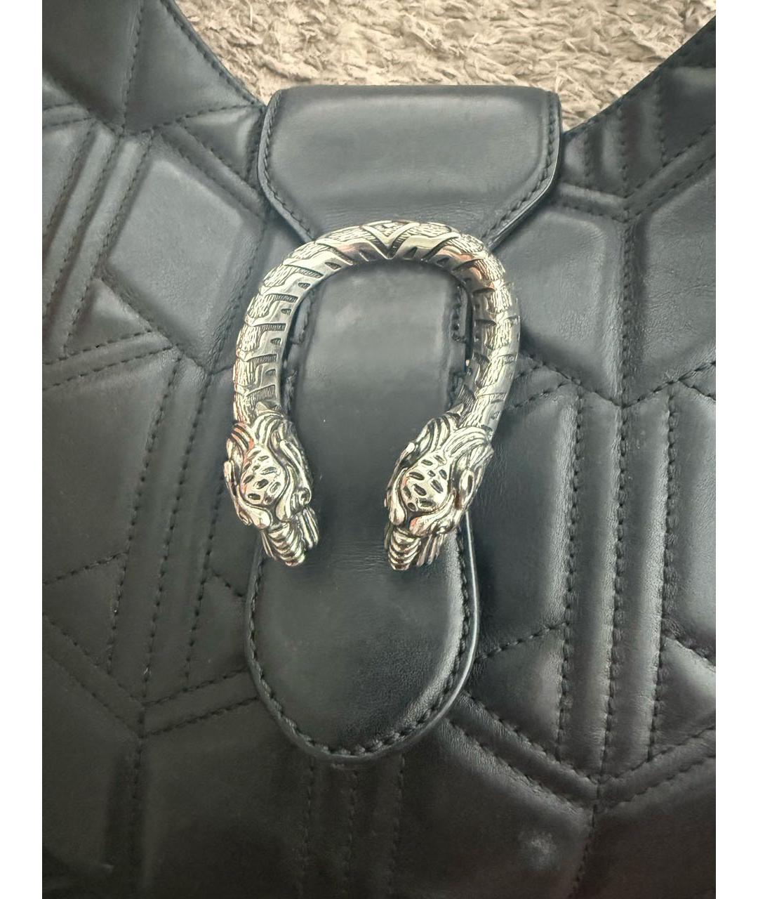 GUCCI Черная кожаная сумка через плечо, фото 4