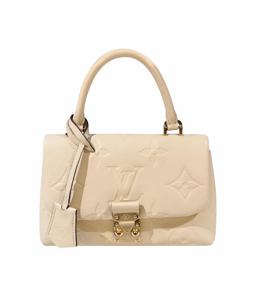 LOUIS VUITTON Бежевая кожаная сумка с короткими ручками, фото 1