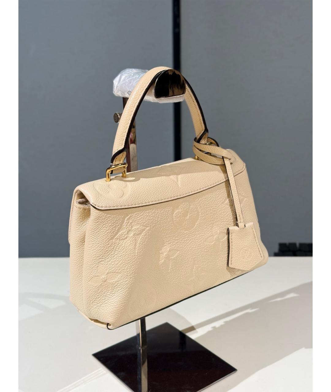 LOUIS VUITTON Бежевая кожаная сумка с короткими ручками, фото 8