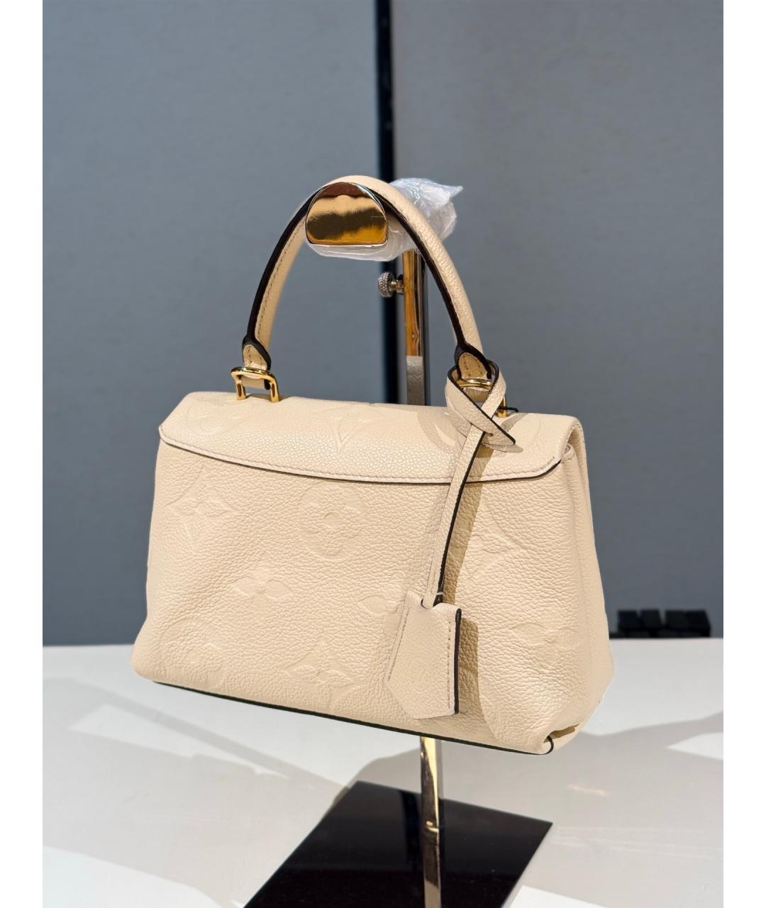 LOUIS VUITTON Бежевая кожаная сумка с короткими ручками, фото 7